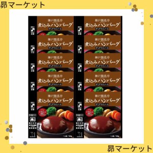 神戸開花亭 レトルト食品 惣菜 おかず 煮込みハンバーグ デミグラスソース 10個 セット 自宅用 常温保存