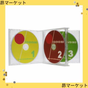 CDケース 日本製PS24mm厚3枚収納マルチケースクリア 3個セット DVD・ブルーレイケースとしても使える