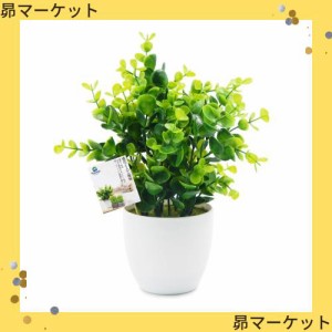 TOSSOW 人工観葉植物 フェイクグリーン 観葉植物 フェイク 造花 ミニ インテリア 世話のいらない 可愛い贈り物 グリーンユーカリ