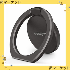 【Spigen】 スマホリング 薄型 落下防止 スタンド機能 車載ホルダー 対応 360回転 スタイルリング 360 000SR24433 (ガンメタル) ブラック