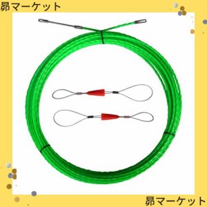 Aewio ロッド径 4.5mm 20m 通線ワイヤー スチールワイヤー 配線 通線工具 入線専用ワイヤー (20mグリーン)