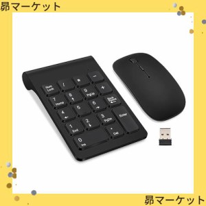 Lefon ワイヤレステンキー マウスセット 2.4Ｇ 数字キーボード＆マウス セット 18キー 小型 持ち運び USB接続 無線 ナンバーパッド USBレ