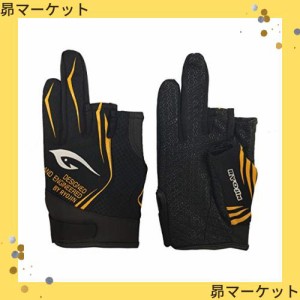 フィッシンググローブ 釣り用手袋 3本カットフィットタイプ 春夏用 (ブラック01, L)