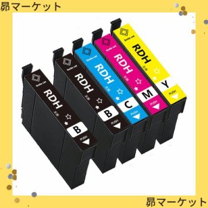 【SmileCat】Epson用 エプソン RDH-4CL インクカートリッジ 4色セット(RDH-BK-L RDH-C RDH-M RDH-Y）１SET+ブラック1本追加 全5本 リコー