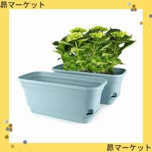 T4U 40cm プラスチック製 植木鉢 底面給水鉢 長方形 自己給水 プランター 大型 フラワーポット 多肉植物 観葉植物 ハーブ サボテン 花栽