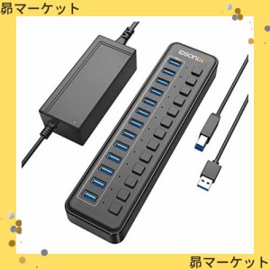 iDsonix USBハブ 電源付き USB ハブ 13ポート 増設 USB拡張 セルフパワー USB3.0ハブ 【 5Gbps 高速転送 USB 3.0 Hub 独立スイッチ付 12V