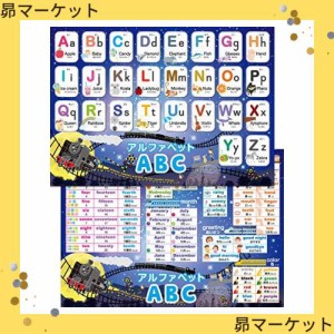 お風呂の学校 アルファベット表 お風呂ポスター 2枚セット 日本製 銀河鉄道デザイン ABC表 お受験 知育 英語 学習 B3サイズ 防水