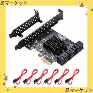 MZHOU PCI Express SATA3.0 増設ボード 6ポートSATAカード 6Gbps PCI-E SATA 3.0 ヒートシンク付き SATAケーブル付き 拡張カード PCI Exp