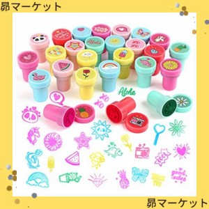 Kesote スタンプ かわいい 26個セット 景品 おもちゃ 縁日 夏祭り 景品 子供 女の子 おもちゃ はんこ インク付き