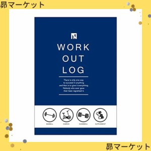 山本義徳氏監修 筋トレ専用 トレーニングノート WORKOUT LOG カバー付き (NAVY 200日縦)