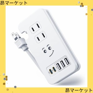 素直な虹 電源タップ usb付き タイプc コンセント 【2つUSB-C PD 急速充電ポート・３個USB充電ポート・3つACコンセント・PSE認証済】 電