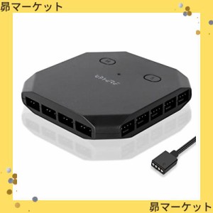 Novonest ファンハブ 12V RGB変換5V ARGB転送ハブ 5V 3PIN ARGB ファン用 PWM 4PIN PCケースファン用 [マザーボードは12V 4PINに対応] [