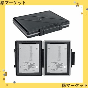 JJC 2.5インチ SSD HDD 収納ケース 2 枚 2.5インチ SSD または 1 枚 2.5インチ HDD 収納可能 耐衝撃 防塵 防湿 ハードディスク 保管ケー