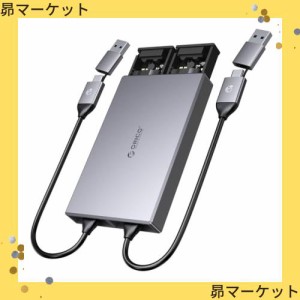 ORICO M.2 SSD 外付けケース NVME ケース*2 SSD ケース アルミニウム製 USB3.2 Gen2 10Gbps Type-C SSD拡張 ケース PCIe M-Key、B＆M Key