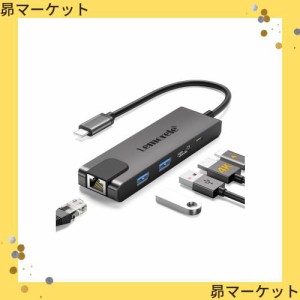 USB C ハブ 5 IN 1 Lemorele 有線LAN 1000Mbps 100WPD充電 HDMI 変換 ハブ USB 3.0*2 4K@30Hz HDMI ４K解像度 高速データ伝送 RJ45 MacBo