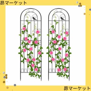 Rxakudedo 2PCS アイアンフェンス 園芸 フェンス ハイタイプ 高さ180cm ローズフェンス 蔓性植物用支柱 フェンス…