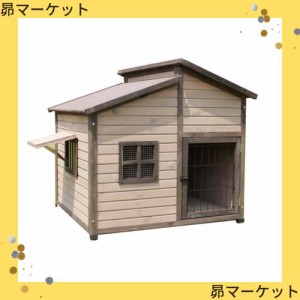 HPYWTJY 無垢材の犬小屋 屋外の木造犬小屋 大型犬小屋 屋外防水犬小屋 (XL)