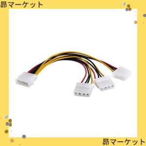 CY 4ピン電源線IDE 4ピンディスク電源オス〜3つの4ピンメス分岐器Y 1〜2延長ケーブル12 V＋5 V