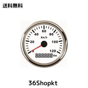 ELING GPSスピードメーター 走行距離計 オートゲージ 車 85ｍｍ 12V/24V バックライト付き 120KM/H スピードゲージ