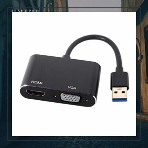 JSER USB 3.0 ＆ 2.0 - HDMI ＆ VGA HDTVアダプターケーブル 外部グラフィックスカード Windows Macノートパソコン対応