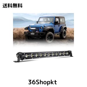 UNI-SHINE ledバーライト 車 14インチ led作業灯 12V/24V 薄型 36W led作業灯 3Wledチップ12基搭載 6500K LEDワークライト IP68 led ライ