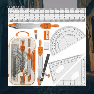 コンパスセット、オレンジ