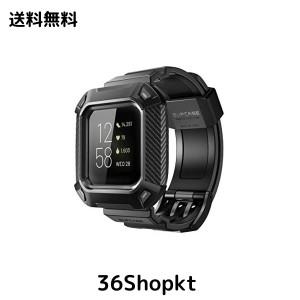 Fitbit Versa 3 ケース/Fitbit Sense用 バンド ベルト Unicorn Beetle Pro 腕時計バンド 交換用リストバンドケースバンド (ブラック)