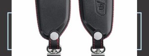 対応: VW Golf 8 3-ボタン 車のキー カーキーケース- 合成レザー スマートキー カバー 黒色/赤色