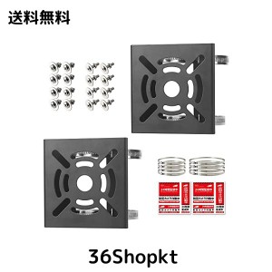 JEBUTU 取付金具 ポール 防犯カメラ ブラケット スタンド ハウジング 円柱 角柱に対応 黒 2個セット【すぐ使える フルセット 】ステンレ