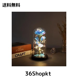 バラ 造花 枯れない花 24Kゴールドリーフローズ 暗闇で光るバラ 蝶の装飾とLEDストリングライト 電池式 薔薇 花束 バレンタインデー 母の