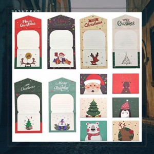 MinniLove クリスマスカード 12セット 可愛いクリスマスカード グリーティングカード ギフトカード (12セット)