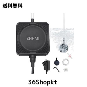 ZHHMl 水槽エアーポンプ 小型エアーポンプ 0.3L / Min空気の排出量 空気ポンプ 低騒音 効率的に水族館/水槽の酸素提供可能 (四角形 ブラ