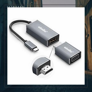 atolla USB Type C HDMI VGA 変換アダプタ 3つの接続方法【USB C-HDMI変換 4K@30Hz対応+ USB C-VGA変換 1080P@60Hzビデオ出力 + HDMI-VGA