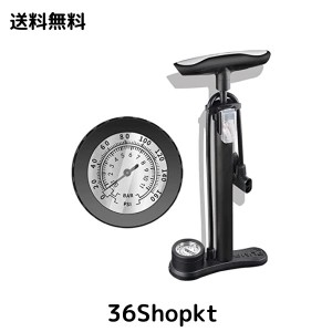 自転車 空気入れ 仏式/英式/米式バルブ対応【160PSI/11Bar】 くうきいれ 自転車 足踏み式 携帯ポンプ ロードバイク くうき空気入れ 空気