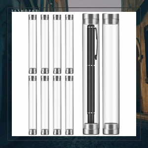 NUOLUX 透明アクリル ペンケース クリア 丸型 ボールペン プレゼント ペンホルダー ギフトボックス 小物入れ 収納ケース 円筒形 10本セッ