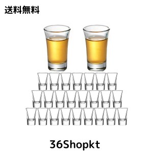 ショットグラス 24個-30ml クリアシミニショットグラス ヘビーベースのウイスキーグラスセット ミニ テキーラグラス (24) クリアシミニシ