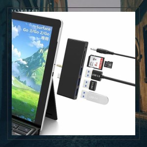Surface Go3/Go2/Go USB 3.0 ハブ サーフェス ゴー 変換アダプター（USB 3.0ポート*1+USB 2.0ポート*2+SD/microSDカードリーダー+3.5mm 