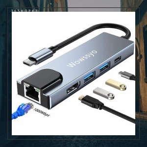 【2023高機能版】USB Cハブ 5-in-1 タイプCハブ ドッキング変換アダプタ[ 4K HDMI/1Gbps イーサネット/PD 100W/USB 3.0] MacBook Pro Air