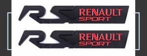 エンブレム RS RENAULT SPORT 3Ｄ金属のステッカー 自動車、トラック、バン、クーペに適する カーアクセサリー トランク、側面などに貼る