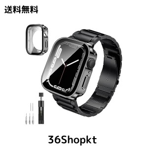 [ANYOI] 対応 Apple Watch バンド 45mm 防水ケース 3D直角エッジデザイン 一体型360ど度 Apple Watch バンド ステンレス製 アップルウォ