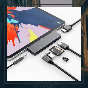 3XI iPad Pro 2020 2018 USB C ハブ 7in1 iPad Air 4 ハブ 4K HDMI 出力 60W PD充電 USB3.0 ハブ SD/TFカードリーダー 3.5mm ヘッドホン