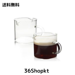 エスプレッソショットグラス 計量カップ ハンドル付き お酒 コーヒー ミルク 水グラス ワイングラス 厚み強化 耐熱グラス (透明70ml, 2個