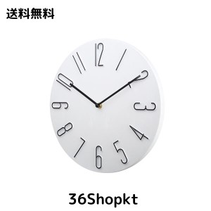 掛け時計 静音 連続秒針 直径30cm おしゃれ 軽い 壁掛け時計 北欧 音がしない 非電波 ホワイト (F)