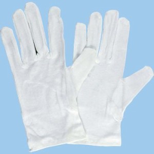 品質管理用作業手袋 綿スムス マチアリ LL:40綿100% スムース編 マチ付き 1003