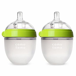 Comotomo Baby Bottle 哺乳瓶 140ml グリーン 2本セット [並行輸入品]