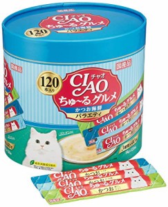 チャオ (CIAO) 猫用おやつ ちゅ~る グルメ かつお海鮮バラエティ 14グラム (x 120)