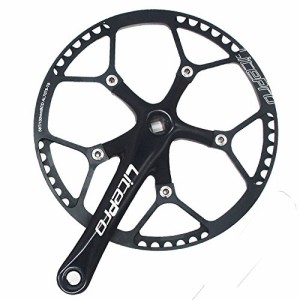 JNP 53T 航空アルミニウム超軽量折りたたみ自転車クランクセットクランク長:170mm (ブラック, 53T)