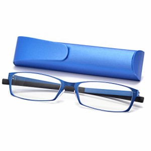 KLESIA　老眼鏡　シニア グラス　ブルーライトカット 軽量　コンパクトに収納　リーディンググラス ファッション (度数：＋1.0, ブルー)