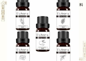 E’s Aroma アロマオイルセット 100%純正 エッセンシャルオイル 厳選精油10ml 5本セット プレゼントに最適 パインスコッチ ローズゼラニ