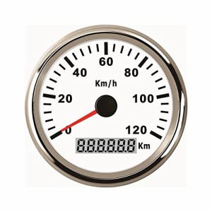ELING GPSスピードメーター 走行距離計 オートゲージ 車 85ｍｍ 12V/24V バックライト付き 120KM/H スピードゲージ